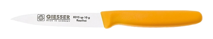 Нож для чистки овощей Giesser 8315 sp 10 g L=10 см (нерж. сталь / пластик) с желтой рукояткой